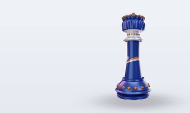 3D satranç kralı Marshall Adaları bayrağı sağa bakıyor