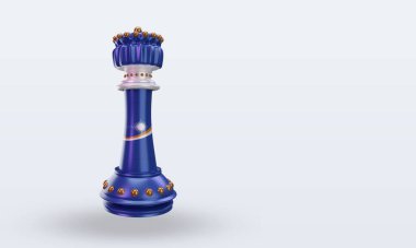 3D satranç kralı Marshall Adaları bayrağı sol görüşü yansıtıyor