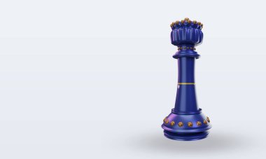 3D satranç kralı Nauru bayrağı sağ görüşü yansıtıyor