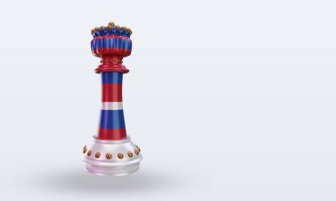 3d satranç kralı Hollanda bayrağı sol görüşü yansıtıyor
