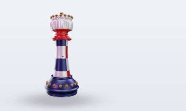 3d satranç kralı Panama bayrağı sol görüşü yansıtıyor