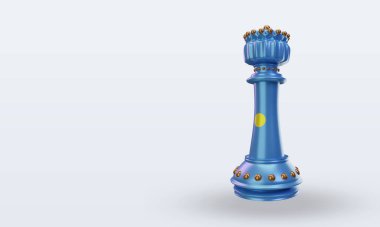 3d satranç kralı Palau bayrağı sağ görüşü yansıtıyor