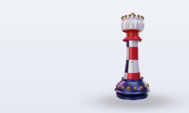 3D satranç kralı Panama bayrağı sağ görüşü yansıtıyor