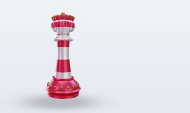 3d satranç kralı Polonya bayrağı sol görüşü yansıtıyor