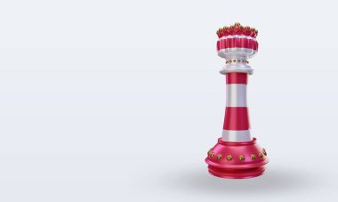 3D satranç kralı Polonya bayrağı sağa bakıyor