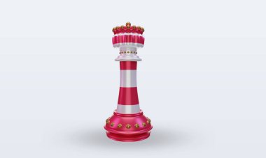 3D satranç kralı Polonya bayrağı ön görünüm sunuyor