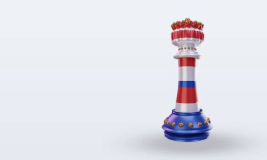3D Satranç Kralı Rus bayrağı sağa bakıyor