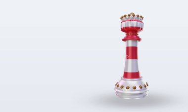 3d kral satranç Singapur bayrağı sağ görüşü yansıtıyor