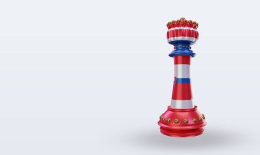 3d satranç kralı Slovakya bayrağı sağ görüşü yansıtıyor