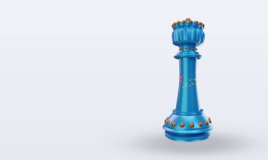 3d satranç kralı Tuvalu bayrağı sağ görüşü yansıtıyor