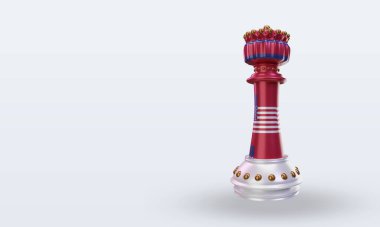 3D Satranç Kralı Amerika bayrağı sağa bakıyor