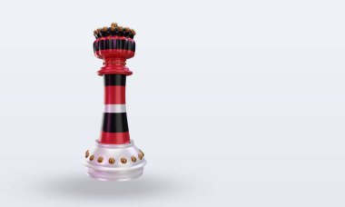 3D Satranç Kralı Yemen bayrağı sol görüşü yansıtıyor