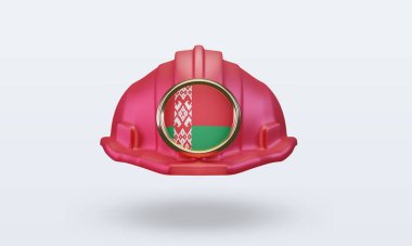 3D Mühendis Belarus bayrağı ön görünüm oluşturma