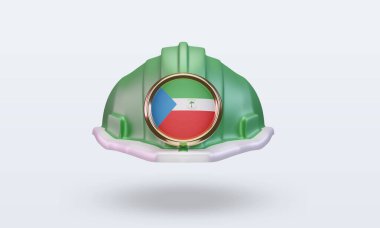 3D mühendis Ekvator Gine bayrağı ön görünüm oluşturma