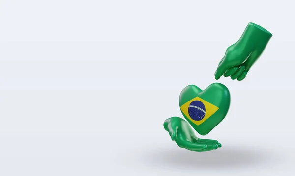 Charity Day Brazil Flag Rendering Right View — Fotografia de Stock