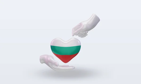 Caridade Dia Bulgária Bandeira Renderização Vista Frontal — Fotografia de Stock
