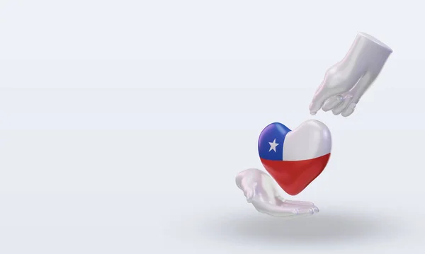 3d charity day Chile flag rendering right view
