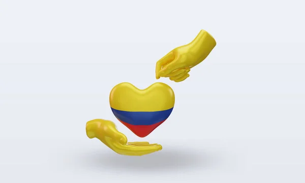 Charity Day Colombia Flag Rendering Front View — 스톡 사진