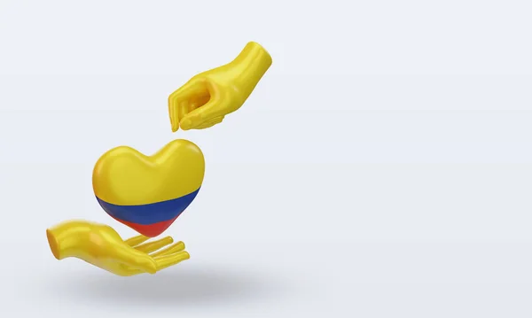 Charity Day Colombia Flag Rendering Left View — 스톡 사진