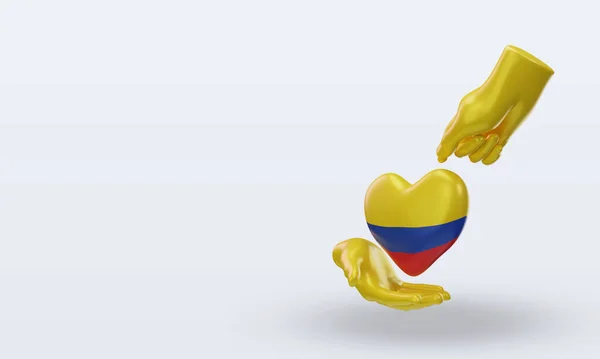 Charity Day Colombia Flag Rendering Right View — Stok fotoğraf