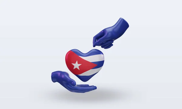 Charity Day Cuba Flag Rendering Front View — 스톡 사진