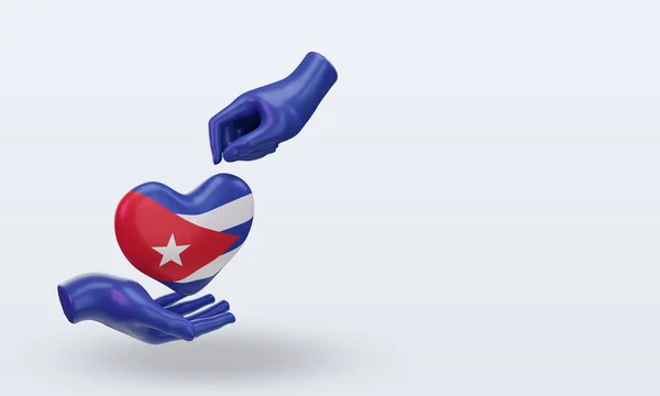 Charity Day Cuba Flag Rendering Left View — 스톡 사진