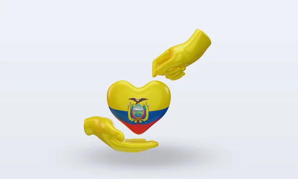Charity Day Ecuador Flag Rendering Front View — 스톡 사진