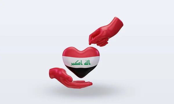 Charity Day Iraq Flag Rendering Front View — Stockfoto
