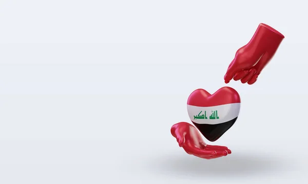 Charity Day Iraq Flag Rendering Right View — ストック写真