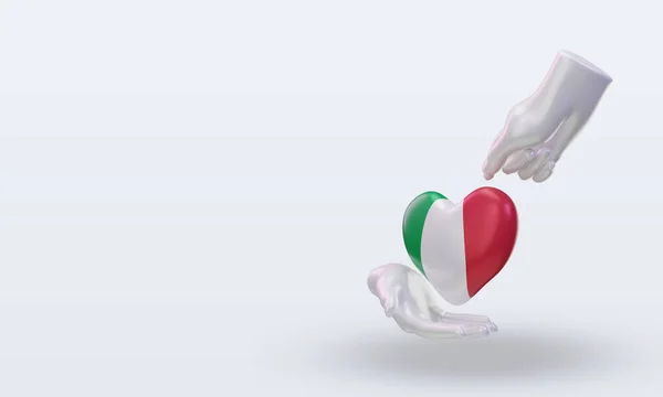 Charity Day Italy Flag Rendering Right View — 图库照片