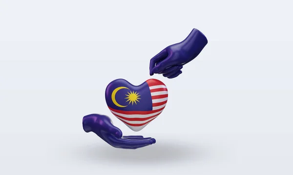 Charity Day Malaysia Flag Rendering Front View — Zdjęcie stockowe