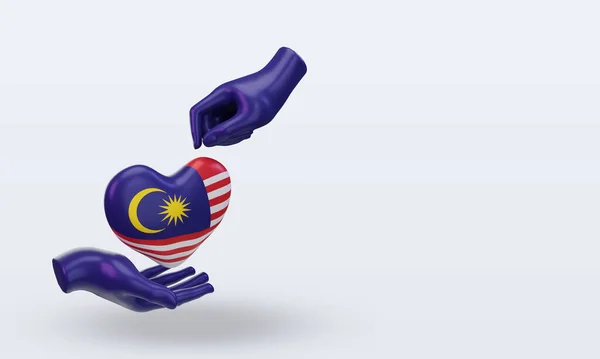 Charity Day Malaysia Flag Rendering Left View — Zdjęcie stockowe
