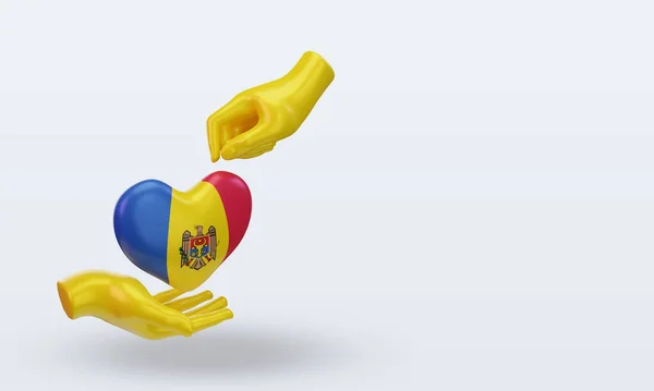 День Благотворительности Флаг Молдовы Видом Слева — стоковое фото