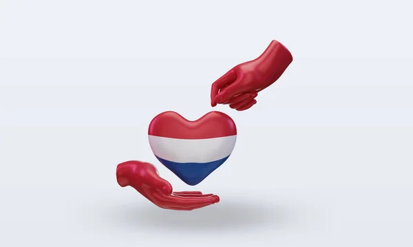 Charytatywny Dzień Holandia Flaga Renderowania Widok Przodu — Zdjęcie stockowe
