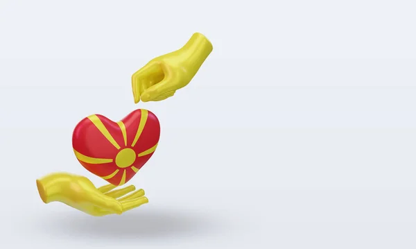 Charity Day North Macedonia Flag Rendering Left View — 스톡 사진