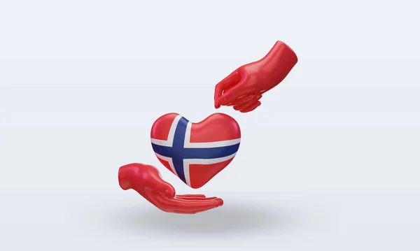 Благодійний День Норвегія Прапор Рендеринга Вид — стокове фото