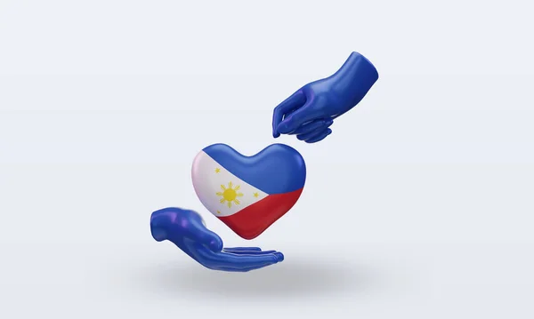 Charity Day Philippines Flag Rendering Front View — Stok Foto