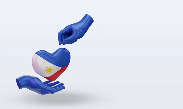 Charity Day Philippines Flag Rendering Left View —  Fotos de Stock