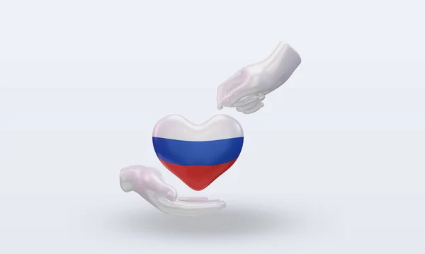 Charity Day Russische Flagge Rendering Frontansicht — Stockfoto
