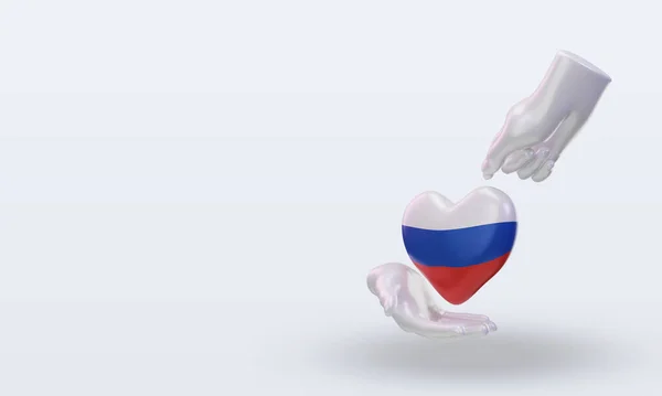 Charity Day Russische Flagge Rendering Rechte Ansicht — Stockfoto