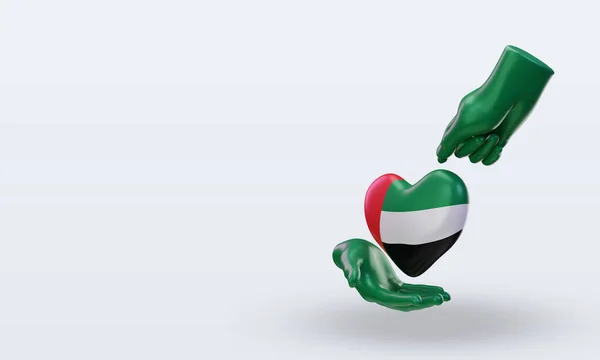 Charity Day United Arab Emirates Flag Rendering Right View — 图库照片