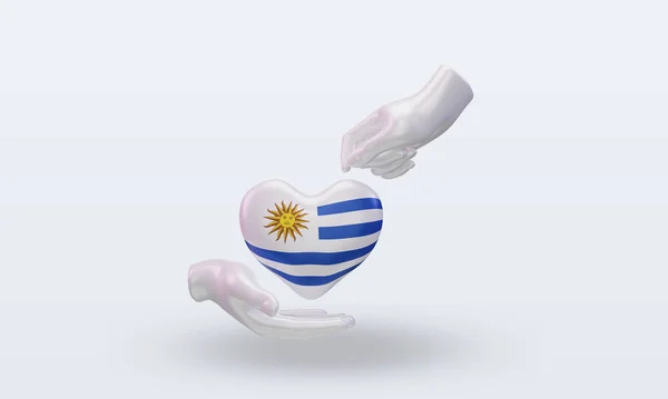 Charity Day Uruguay Flag Rendering Front View — Stock Photo, Image