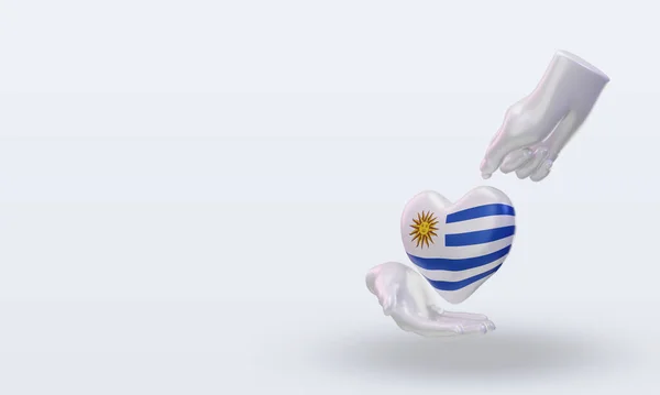 Charity Day Uruguay Flag Rendering Right View — Foto de Stock