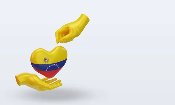 Charity Day Venezuela Flag Rendering Left View — 스톡 사진
