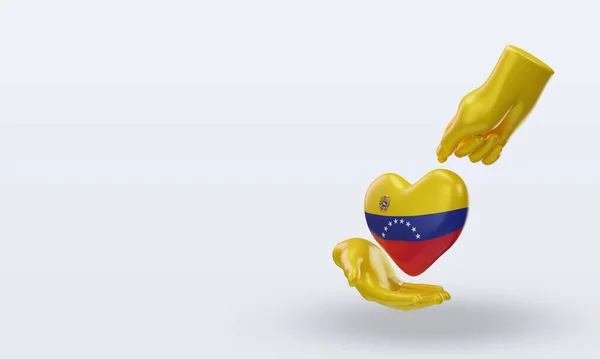Charity Day Venezuela Flag Rendering Right View — Stock Photo, Image
