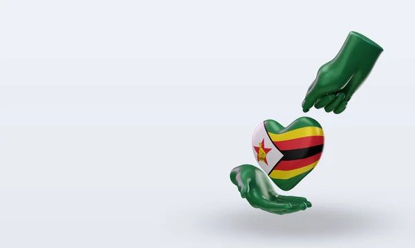 Caridade Dia Zimbábue Bandeira Renderização Vista Direita — Fotografia de Stock