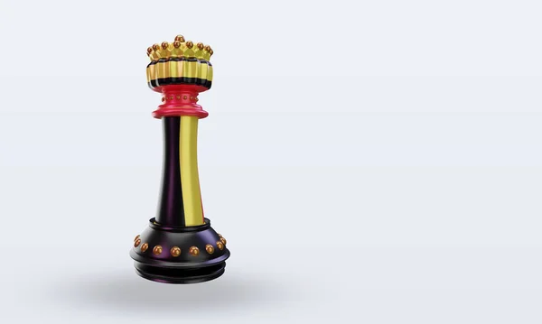 King Chess Belgium Flag Rendering Left View — 스톡 사진