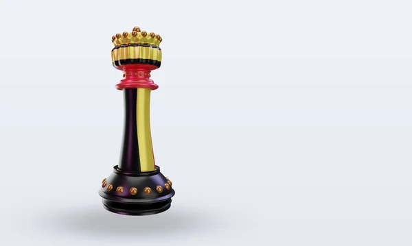 King Chess Belgium Flag Rendering Left View — стокове фото