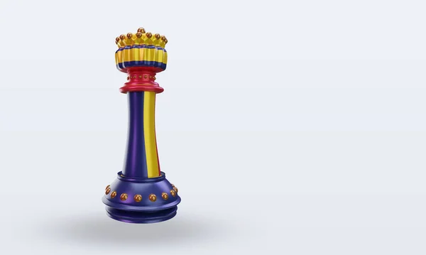 King Chess Chad Flag Rendering Left View — Stok fotoğraf