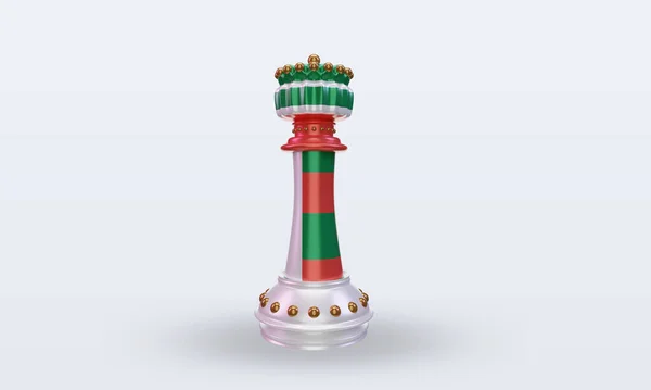King Chess Madagascar Flag Rendering Front View — Stok fotoğraf